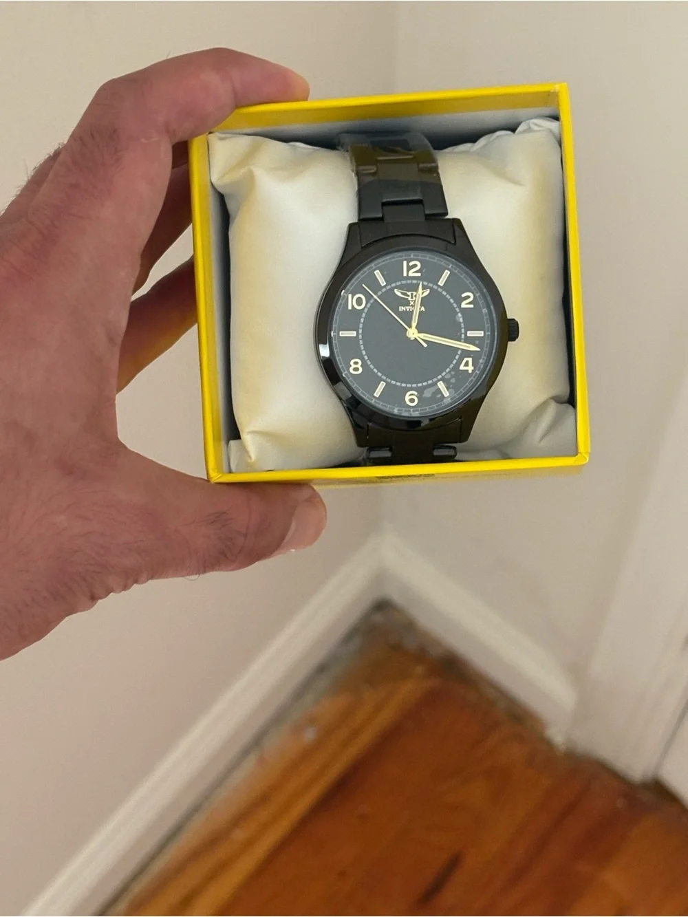 Invicta Men's Black Watch with Gold Markers